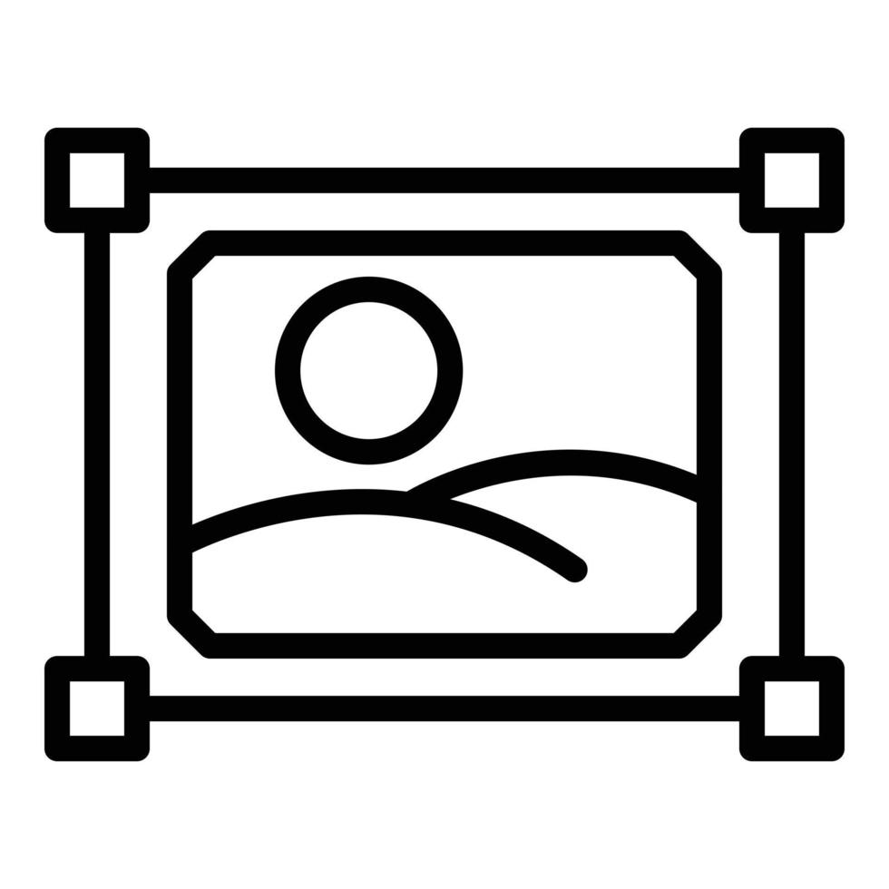 Picture snapshot icon outline vector. Camera screen vector