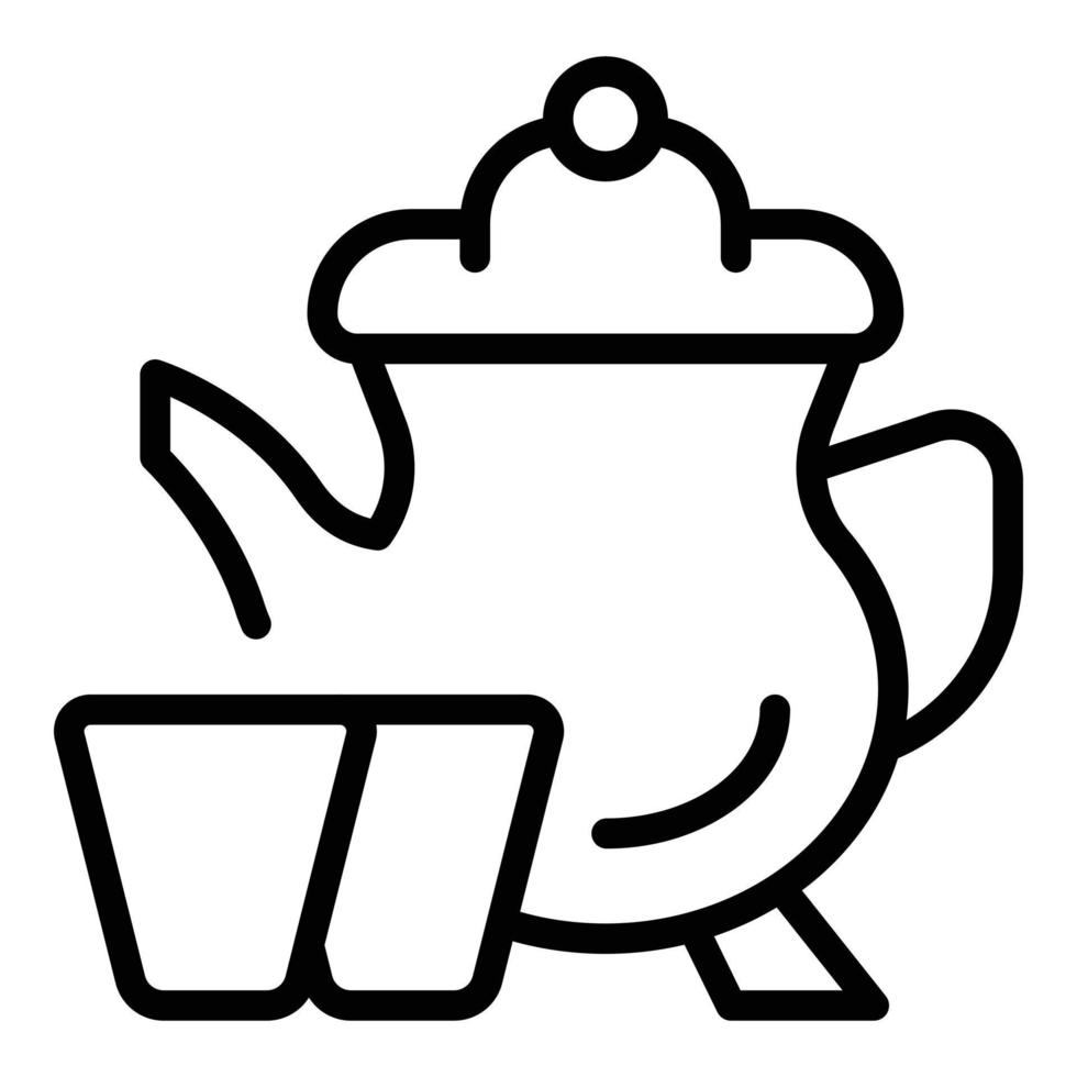 Tea pot icon outline vector. Casablanca skyline vector