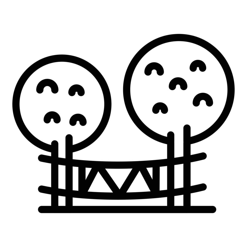 Tree rope icon outline vector. Adventure park vector