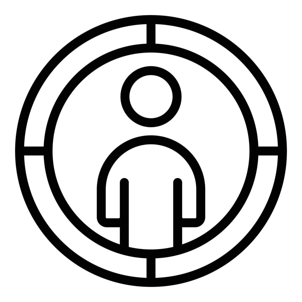 Social care target icon outline vector. Help senior vector