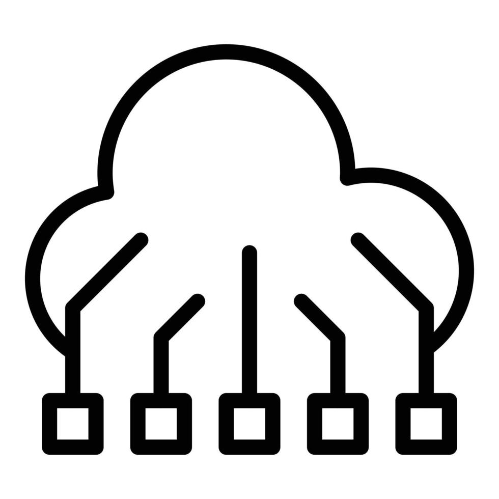 Digital data cloud icon outline vector. Company code vector