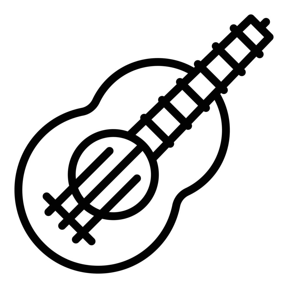 vector de contorno de icono de ukelele de país. guitarra musical