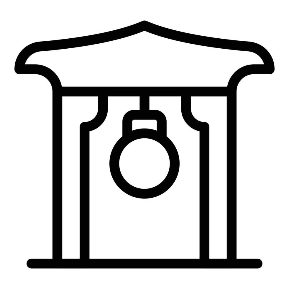 Pagoda bell icon outline vector. Ancient tokyo vector