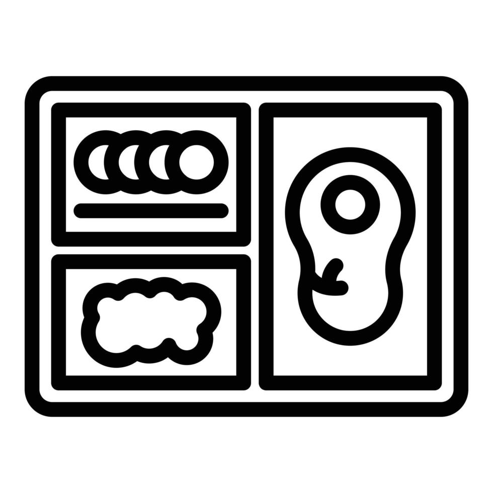 Steak menu icon outline vector. Bar meal vector