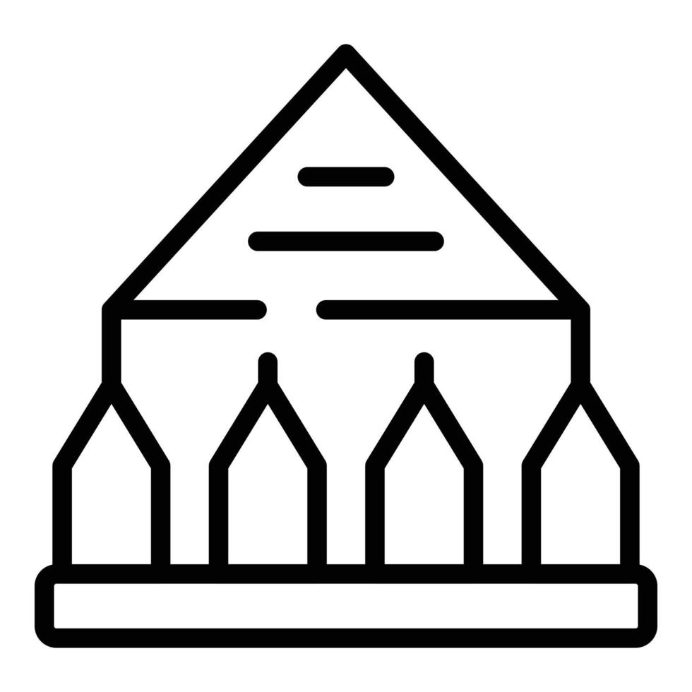 vector de contorno de icono de edificio de myanmar. día de la Independencia