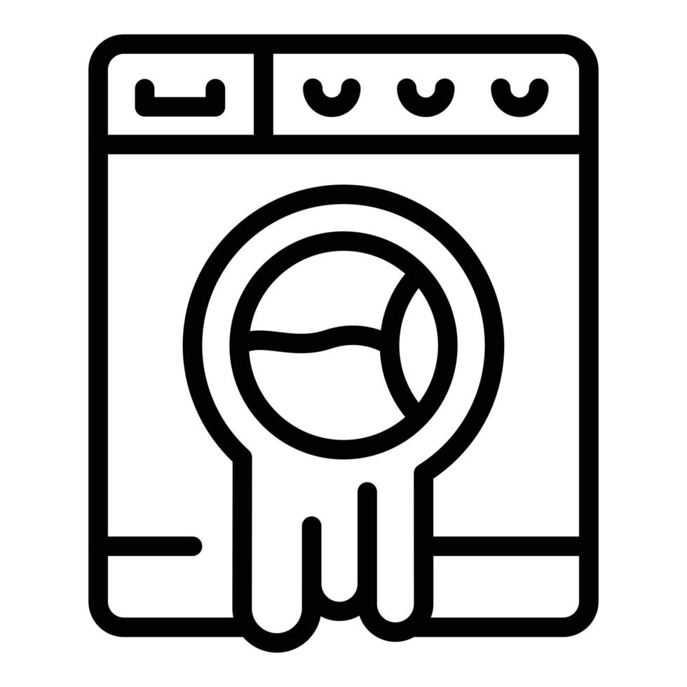 Defective wash machine icon outline vector. Safety control vector