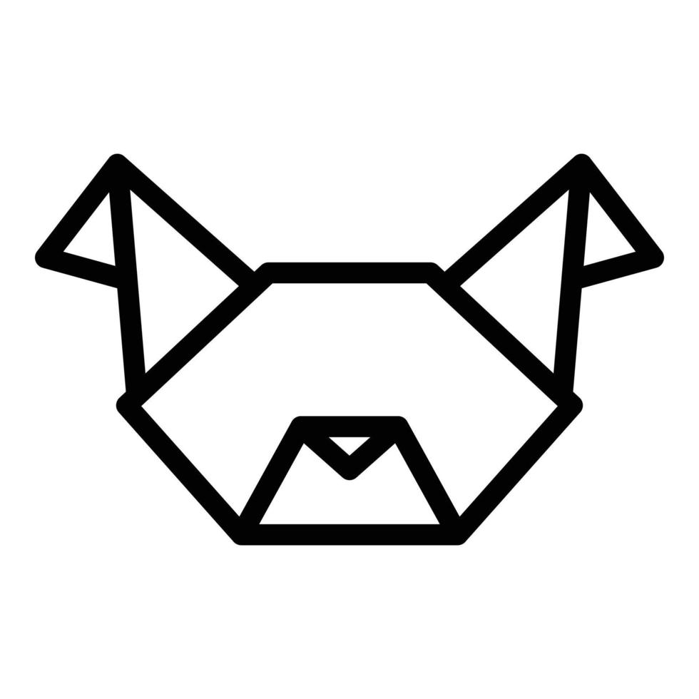 vector de contorno de icono de cara de perro de origami. animal geométrico