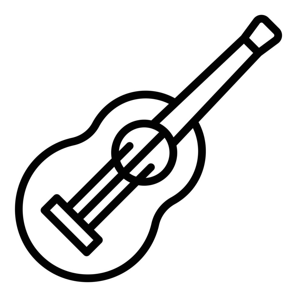 vector de contorno de icono de ukelele de música. guitarra hawaiana