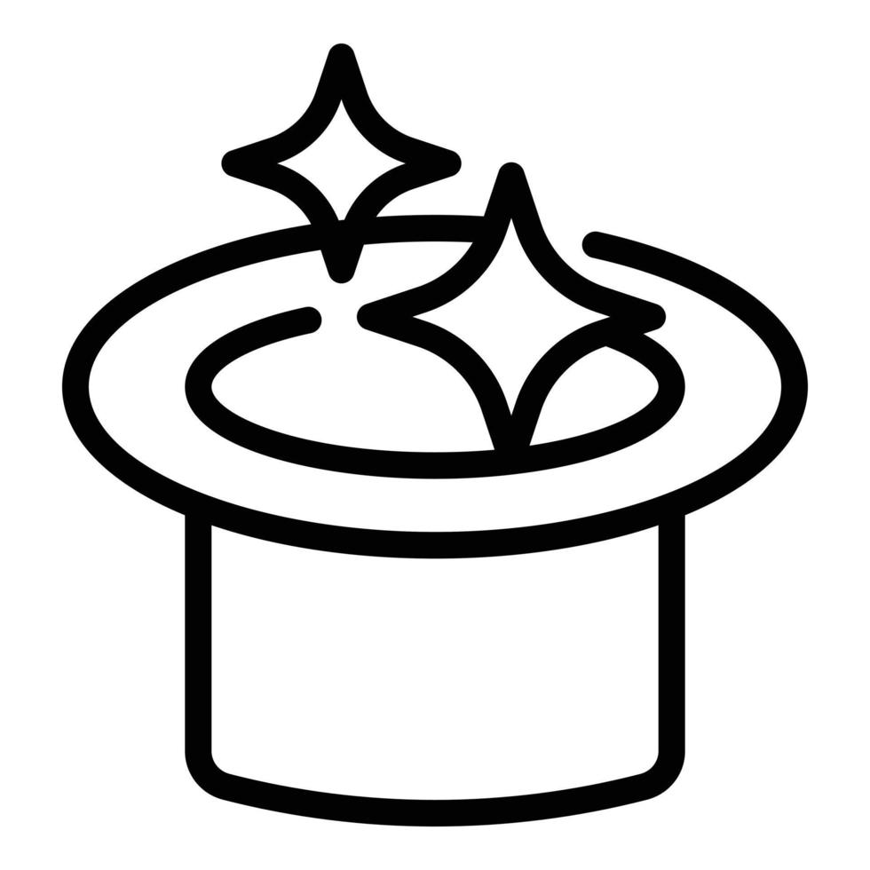 Shine top hat icon outline vector. Wizard trick vector