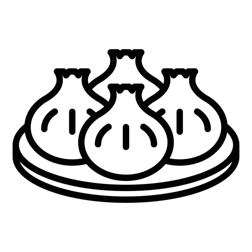 Stuffed baozi icon outline vector. Asian steam vector