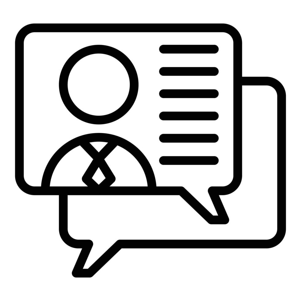 Social care chat icon outline vector. Worker help vector