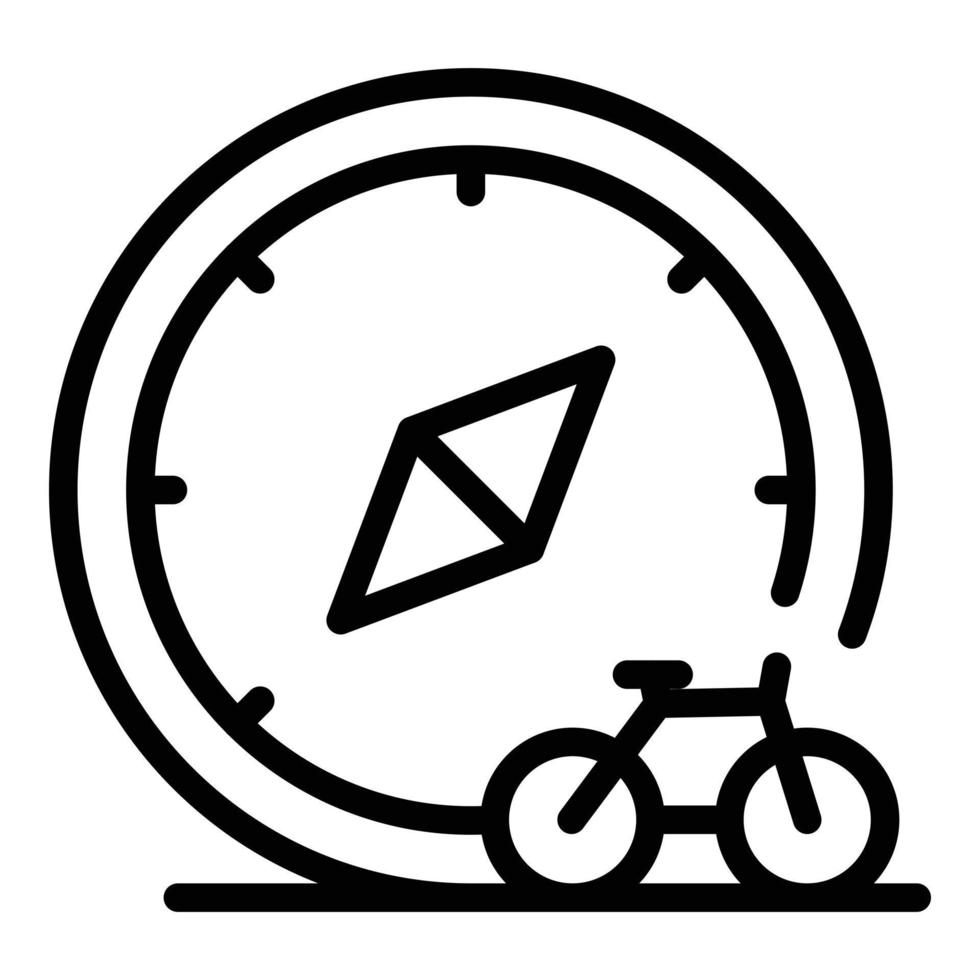 Share bike direction icon outline vector. Rent system vector