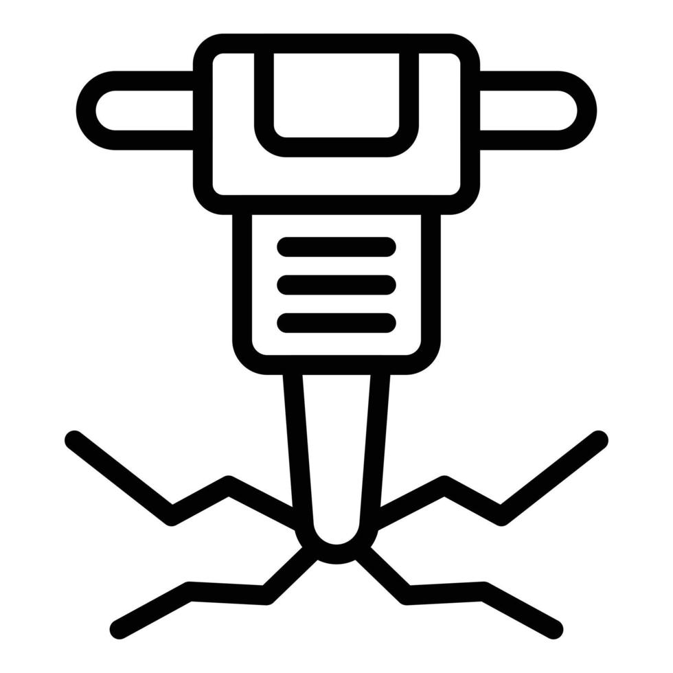 Hammer drill icon outline vector. Gold mine vector