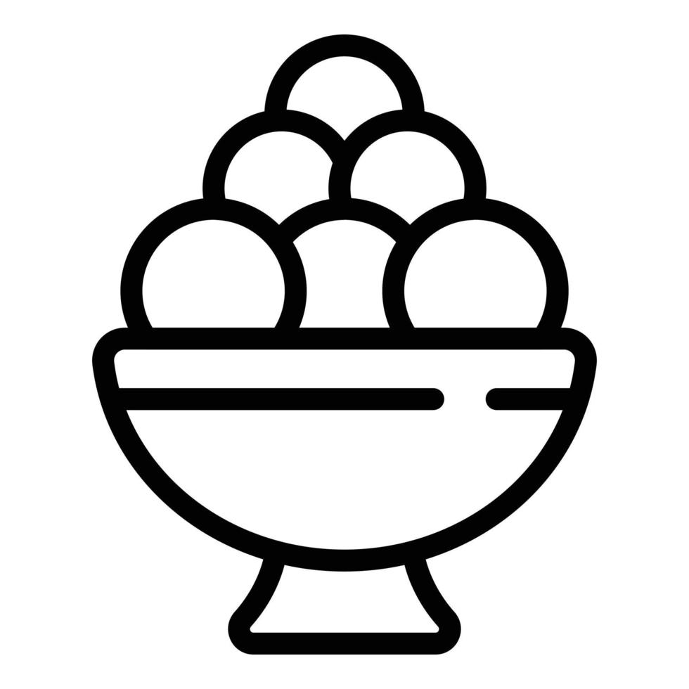 vector de contorno de icono de bolas de helado. maquina de comida