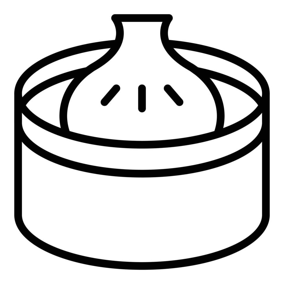 Momo baozi icon outline vector. Chinese food vector