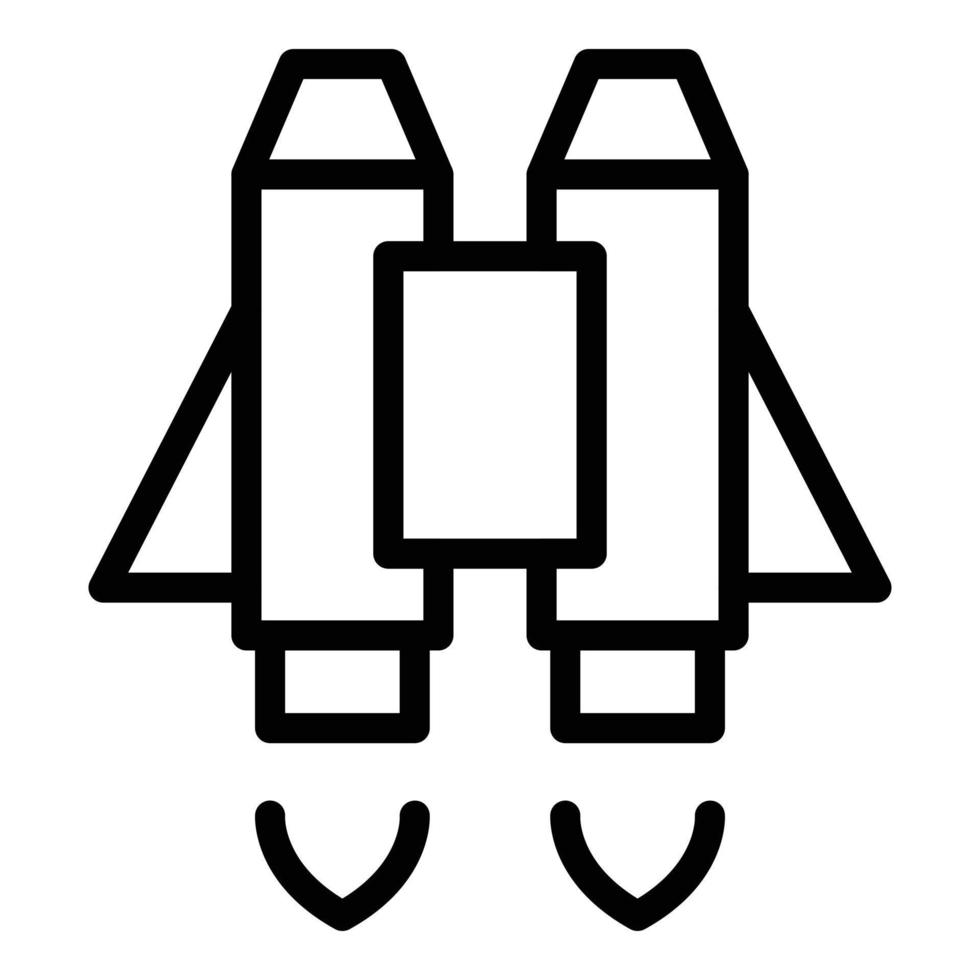 vector de contorno de icono de jetpack digital. velocidad del cohete