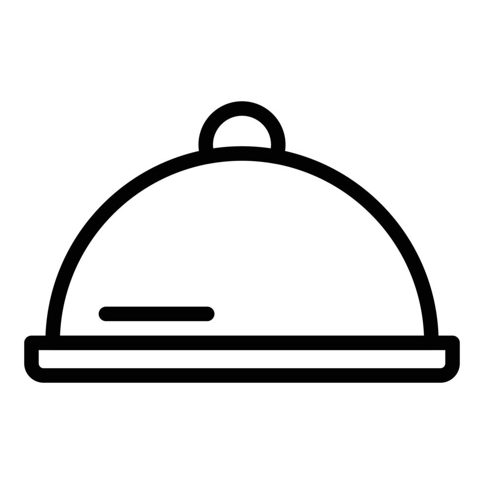 Tray icon outline vector. Work meal vector