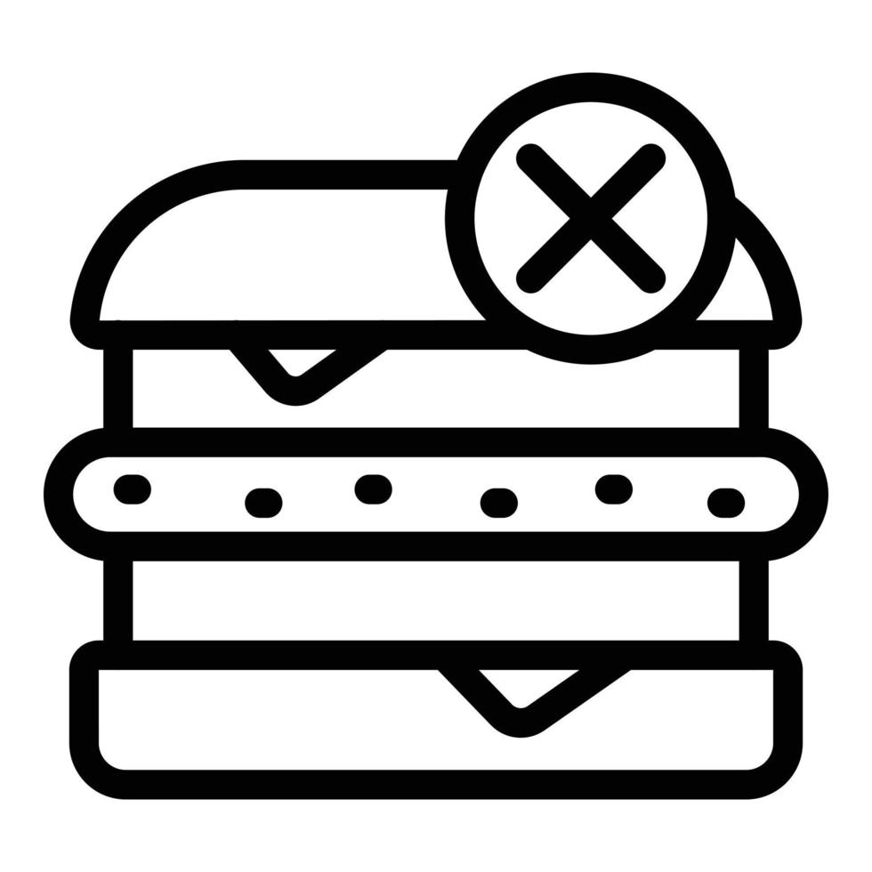 No fast food icon outline vector. Counter program vector