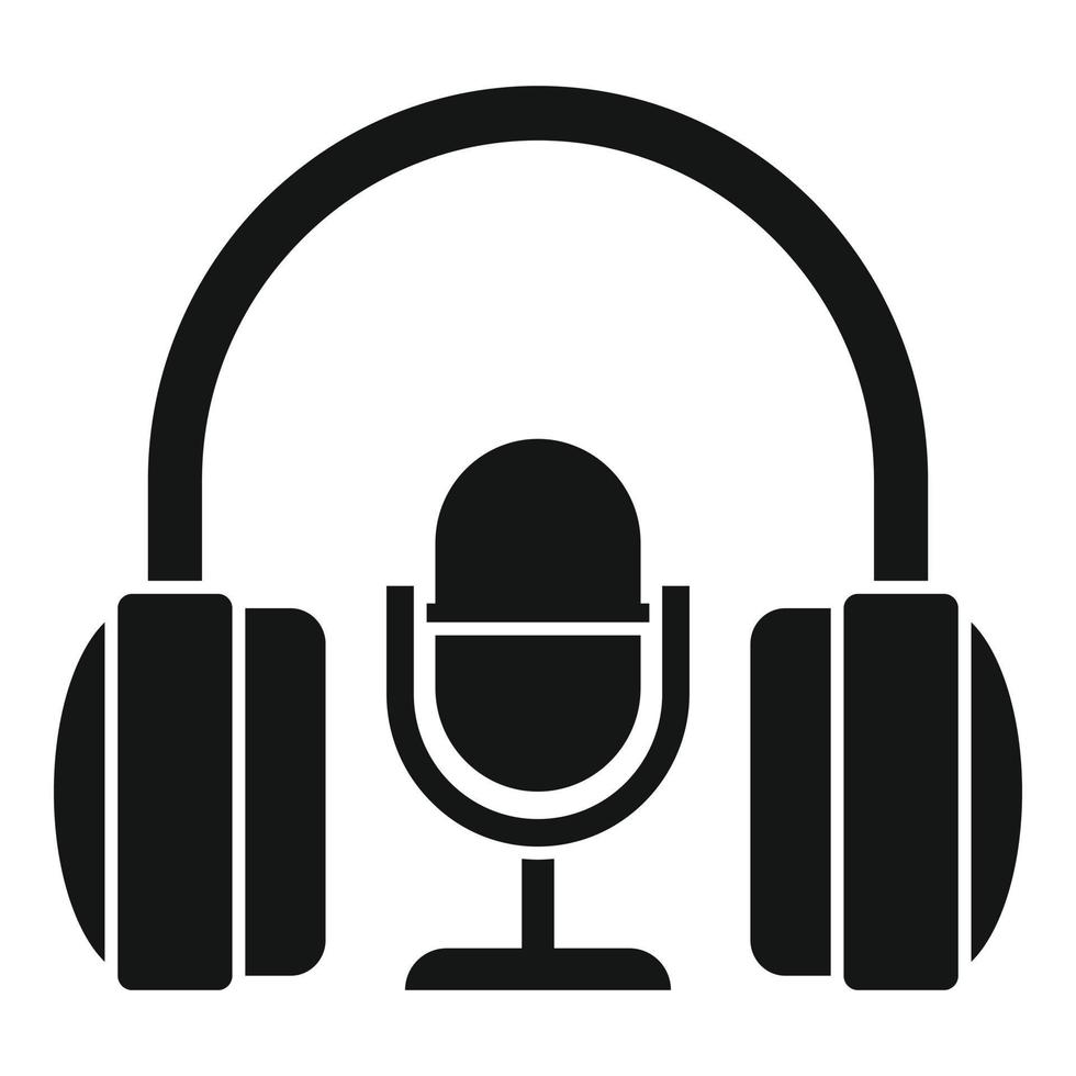 Stream mic headphone icon simple vector. Live video 14933145 Vector Art