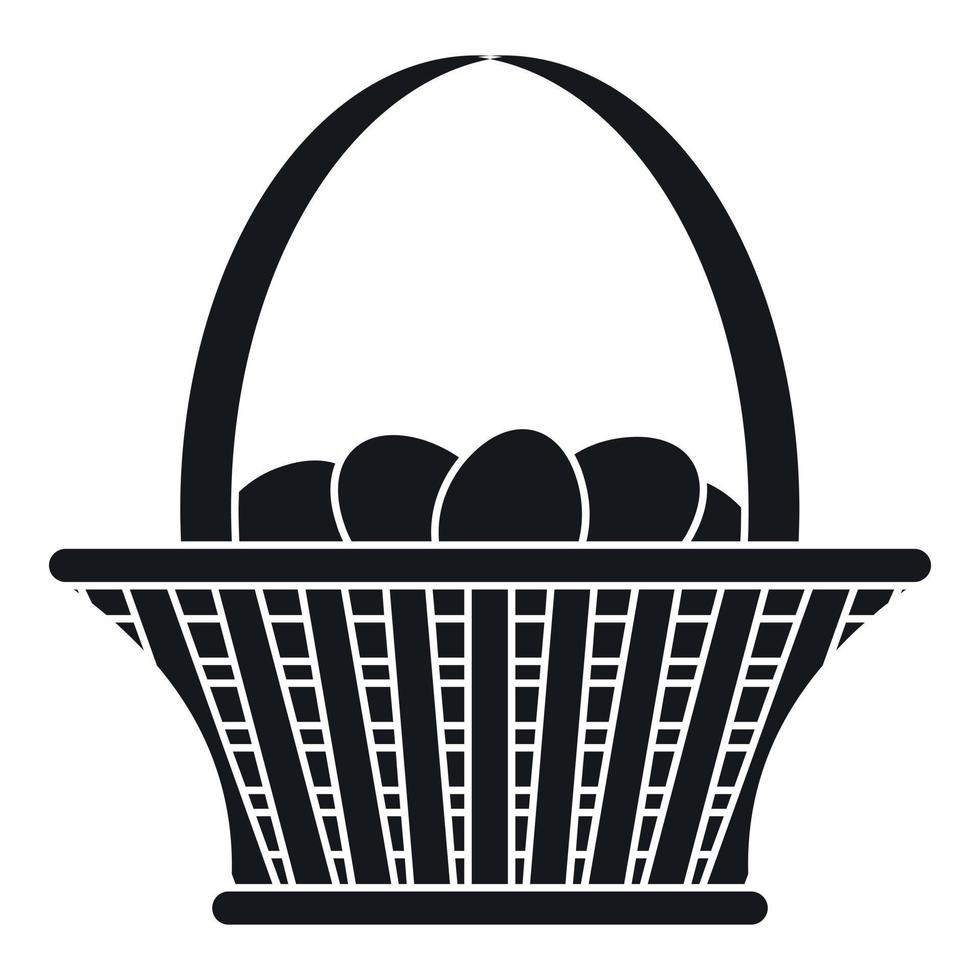 Easter basket icon , simple style vector