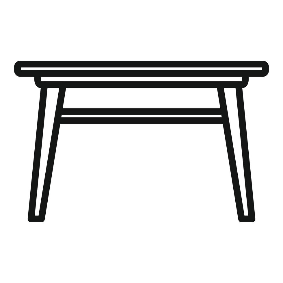 vector de contorno de icono de mesa de cena. escritorio de madera