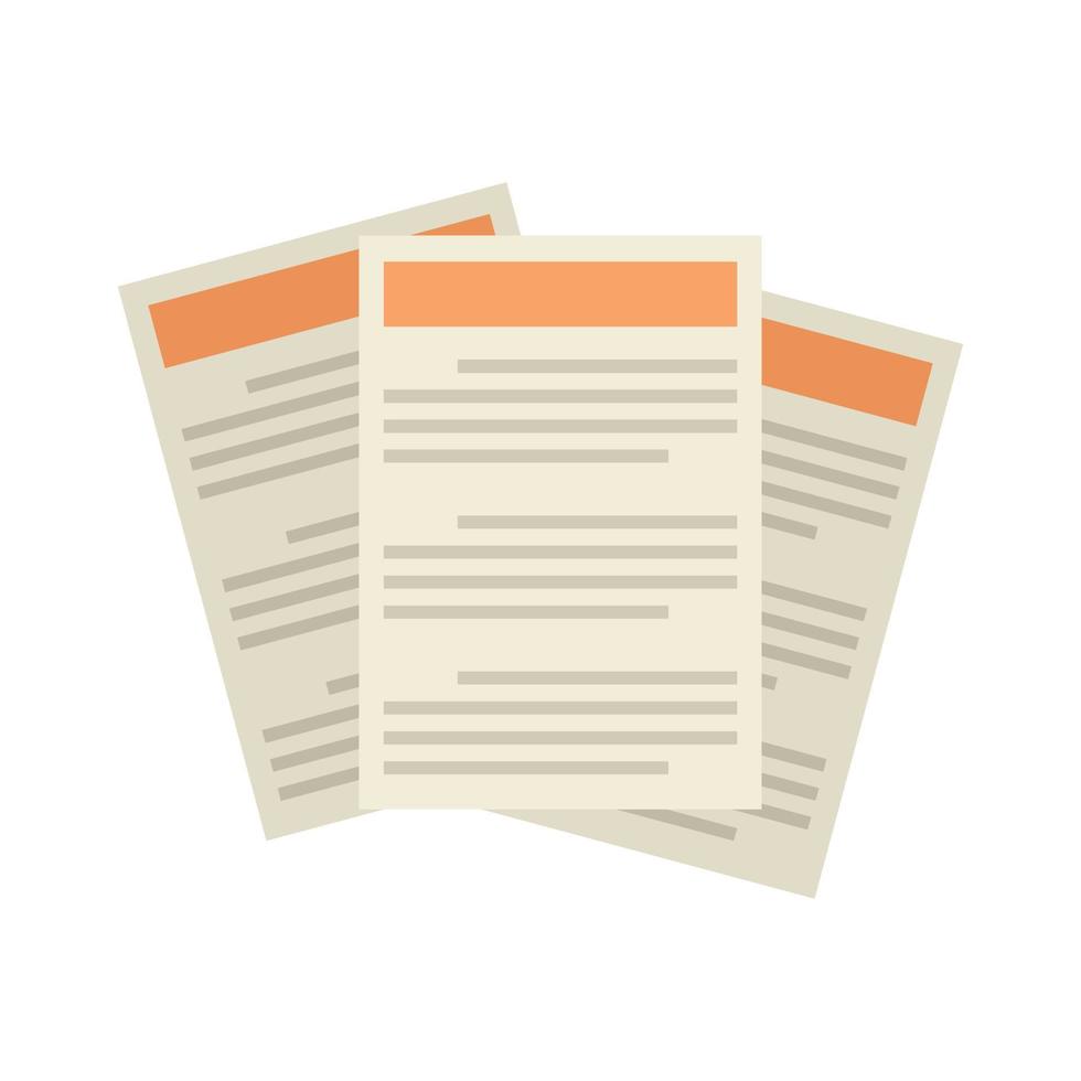 Conclusion papers icon flat isolated vector