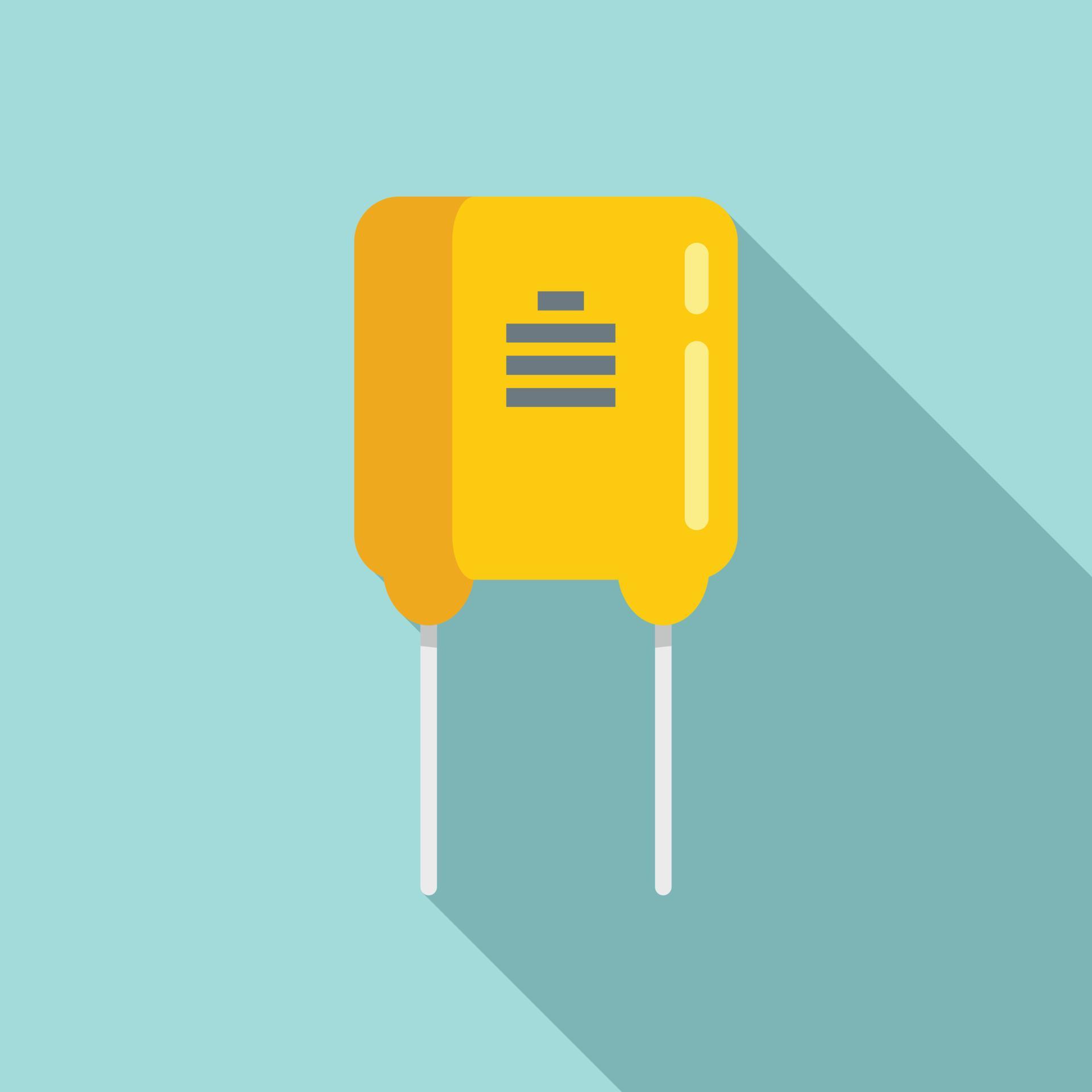 Capacitor icon flat vector. Electric component 14933204 Vector Art at
