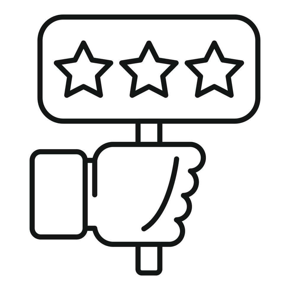 Banner feedback icon outline vector. Product review vector
