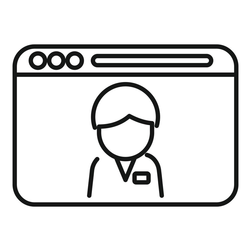 vector de contorno de icono de atención médica. salud en línea