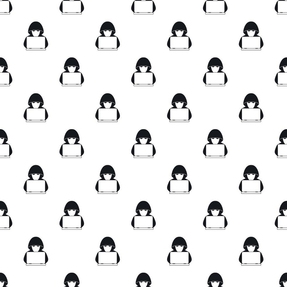 Hacker behind computer pattern, simple style vector