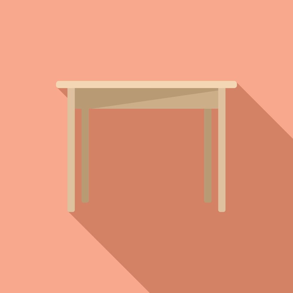 vector plano de icono de mesa. muebles de madera
