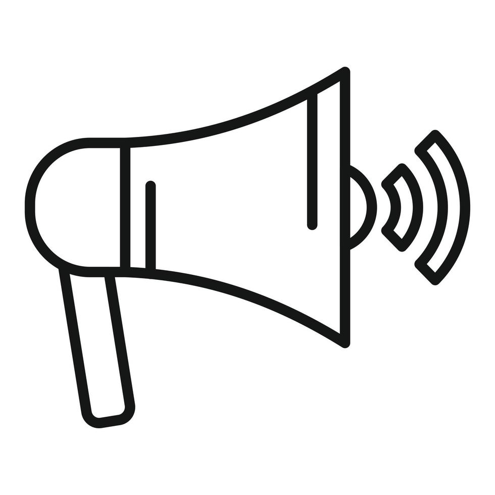 Megaphone info icon outline vector. Online internet vector
