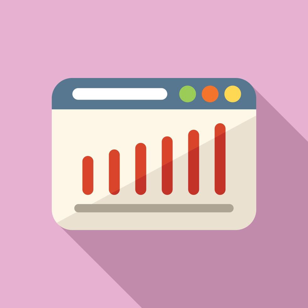 Data marketing icon flat vector. Online media vector