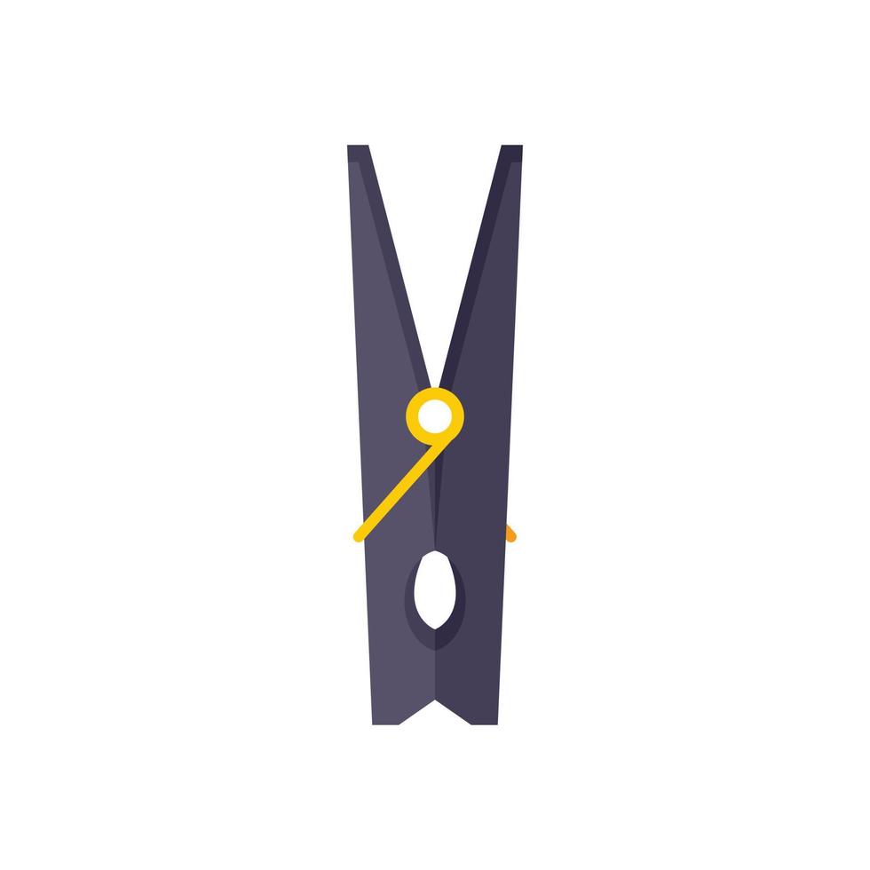 ropa pin clip icono plano aislado vector