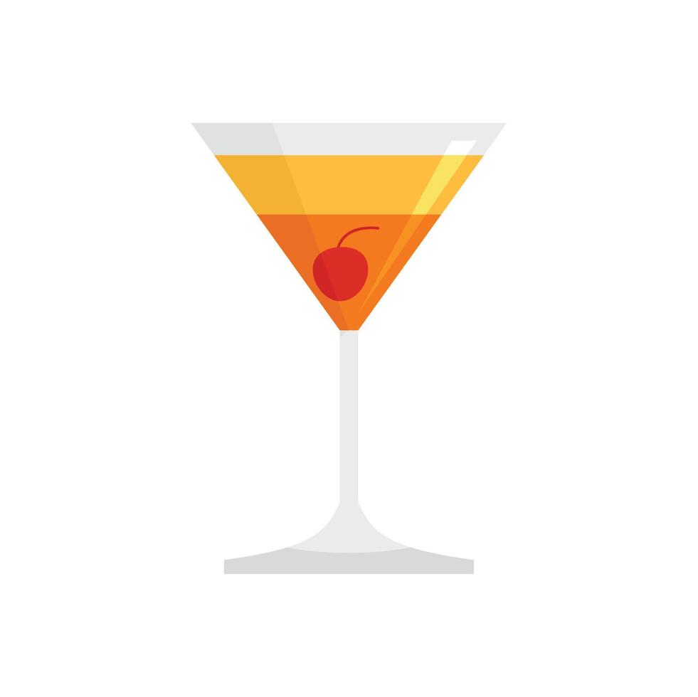 Beach cocktail icon flat isolated vector