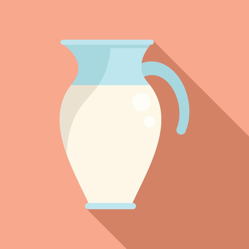 Milk jug icon flat vector. Glass dairy vector