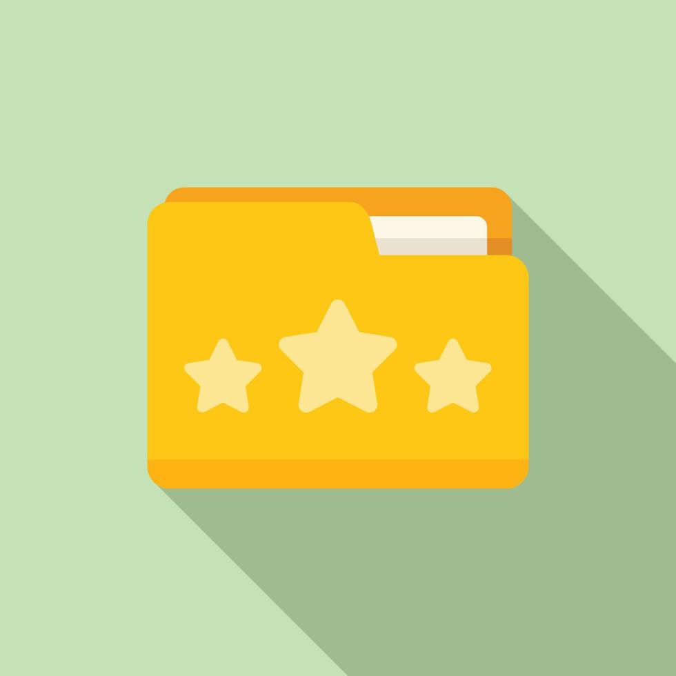 Rate folder icon flat vector. Star review vector