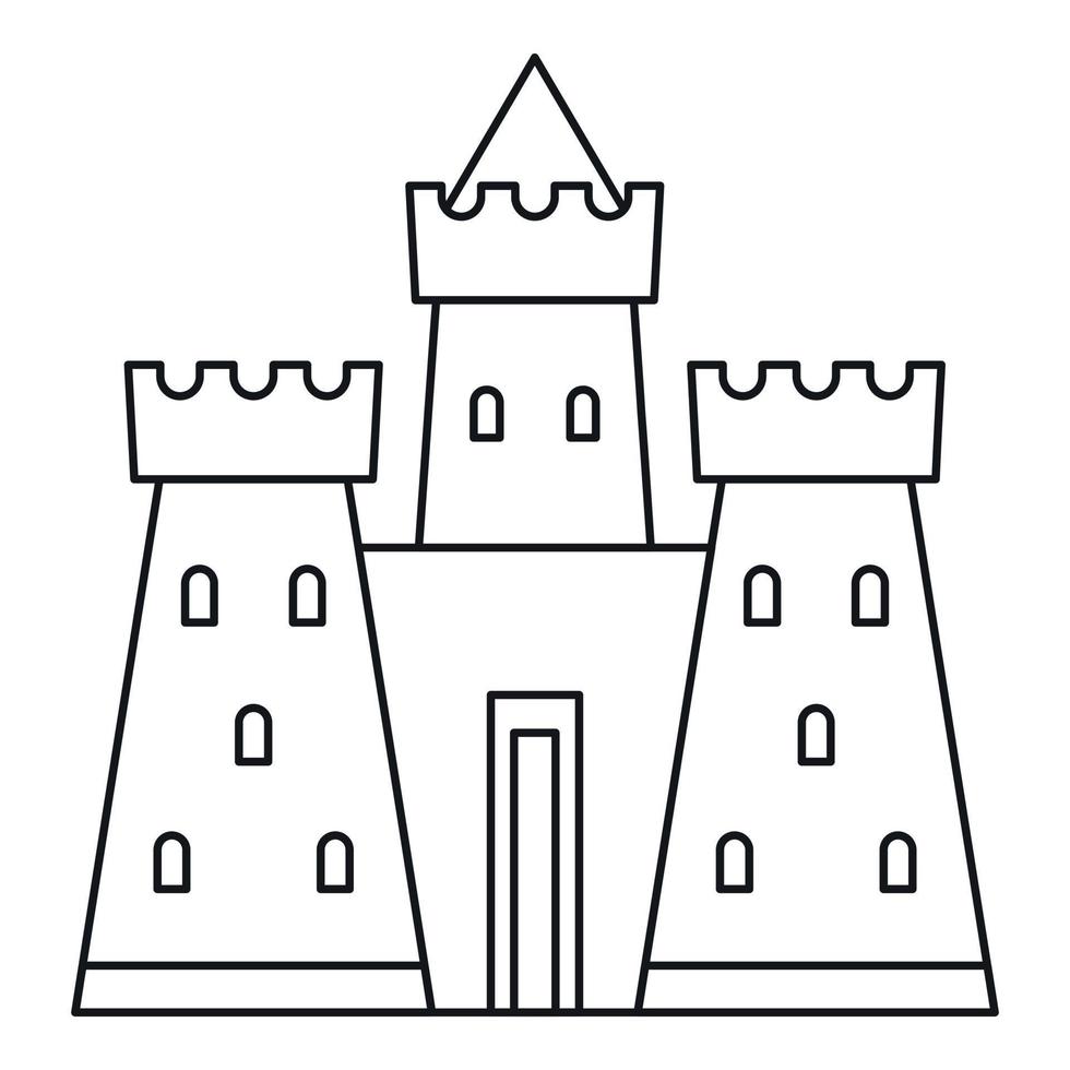 icono de la torre del castillo, estilo de contorno vector