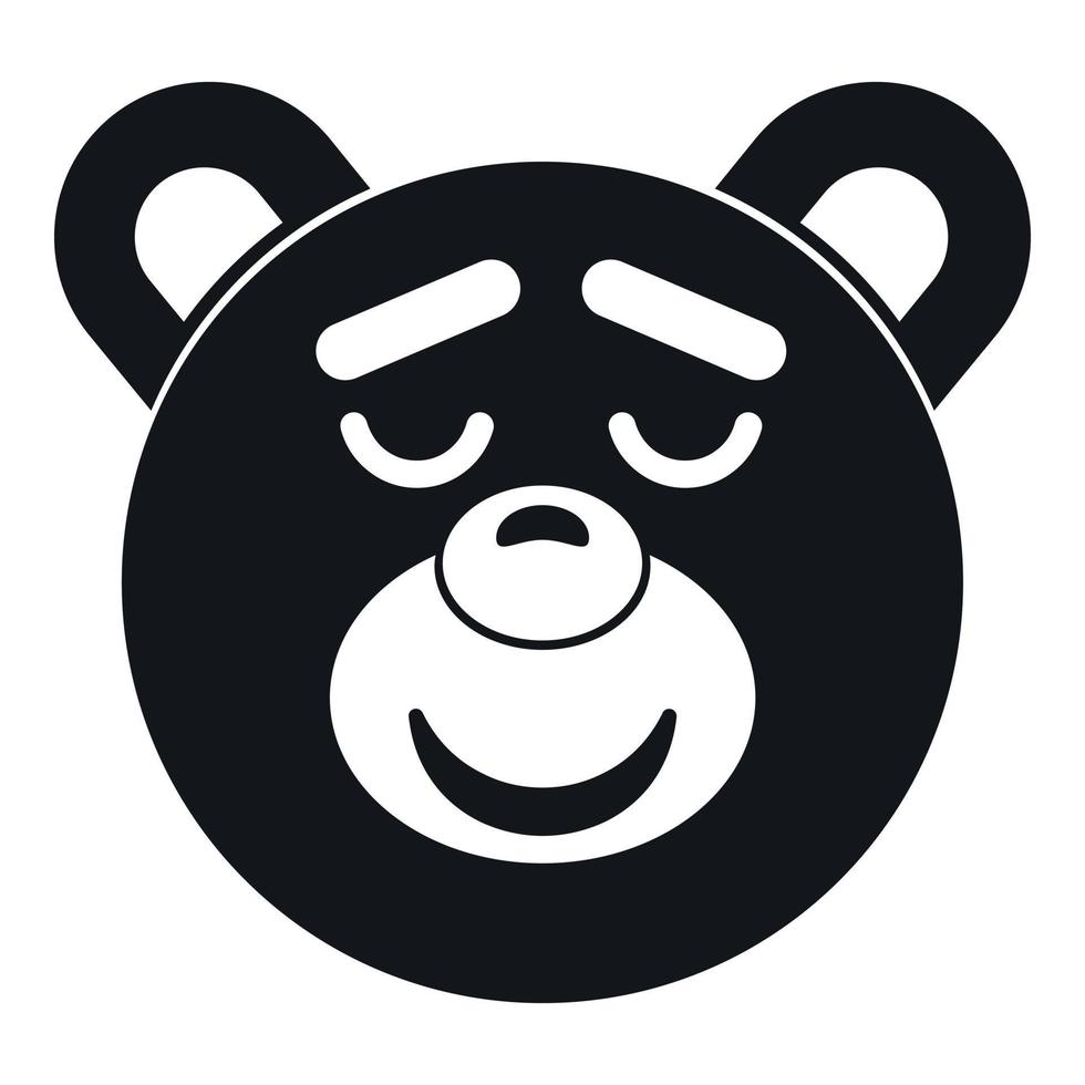 Sleeping teddy bear icon, simple style vector