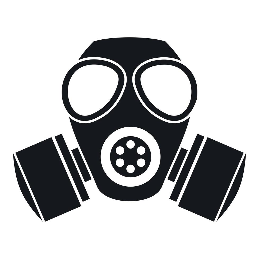 Chemical gas mask icon, simple style vector