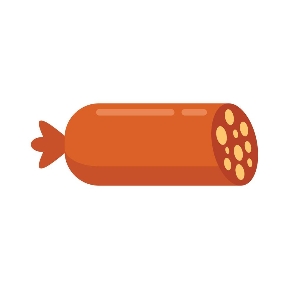 Lunch sausage icon flat isolated vector