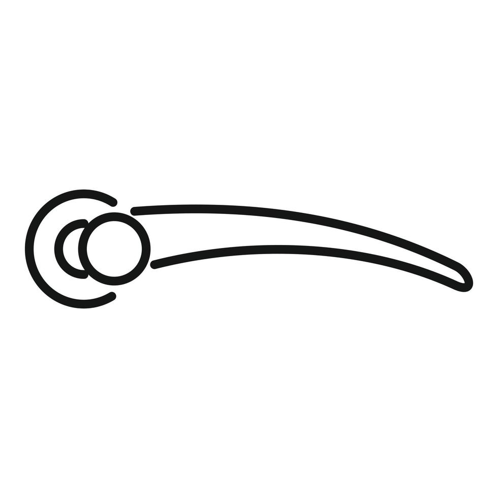 Iron door handle icon outline vector. Key latch vector