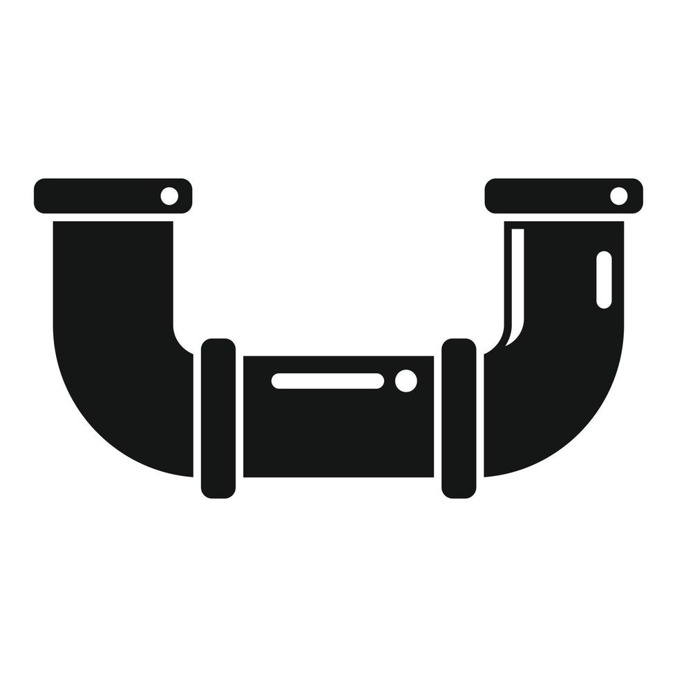 vector simple de icono de conexión de tubería. Sistema de drenaje