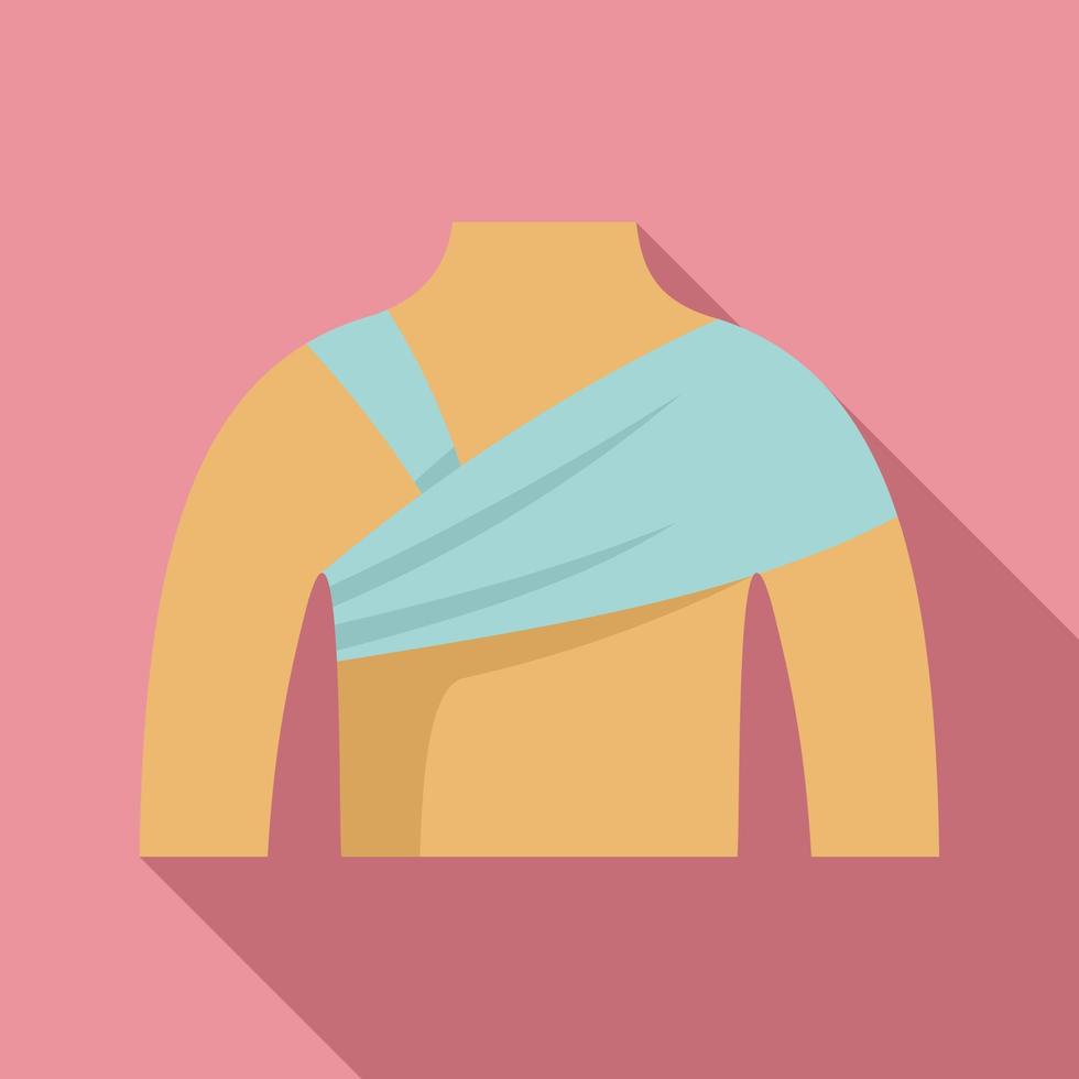 Shoulder bandage icon flat vector. Accident fracture vector