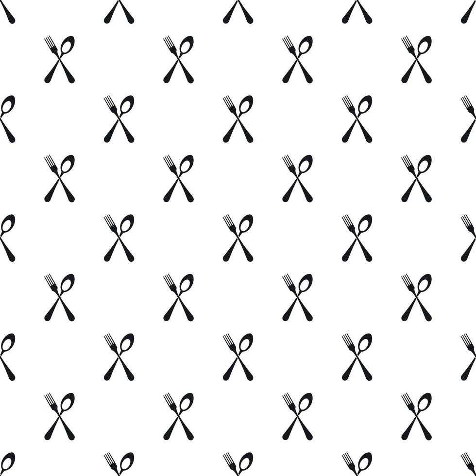 Spoon and fork pattern, simple style vector