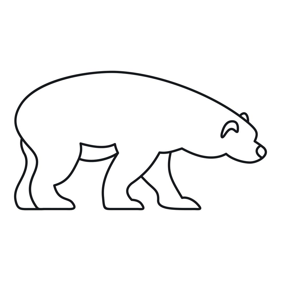Bear icon, outline style vector
