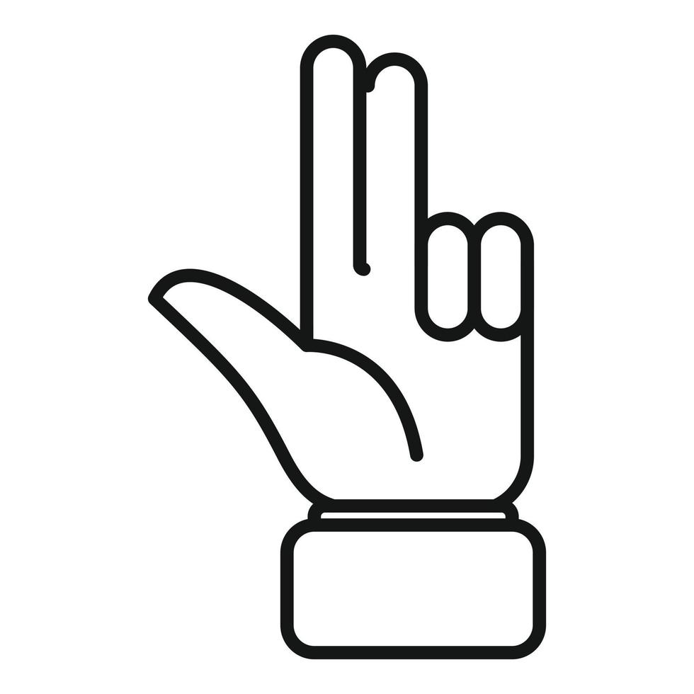 Open palm icon outline vector. Finger hold vector
