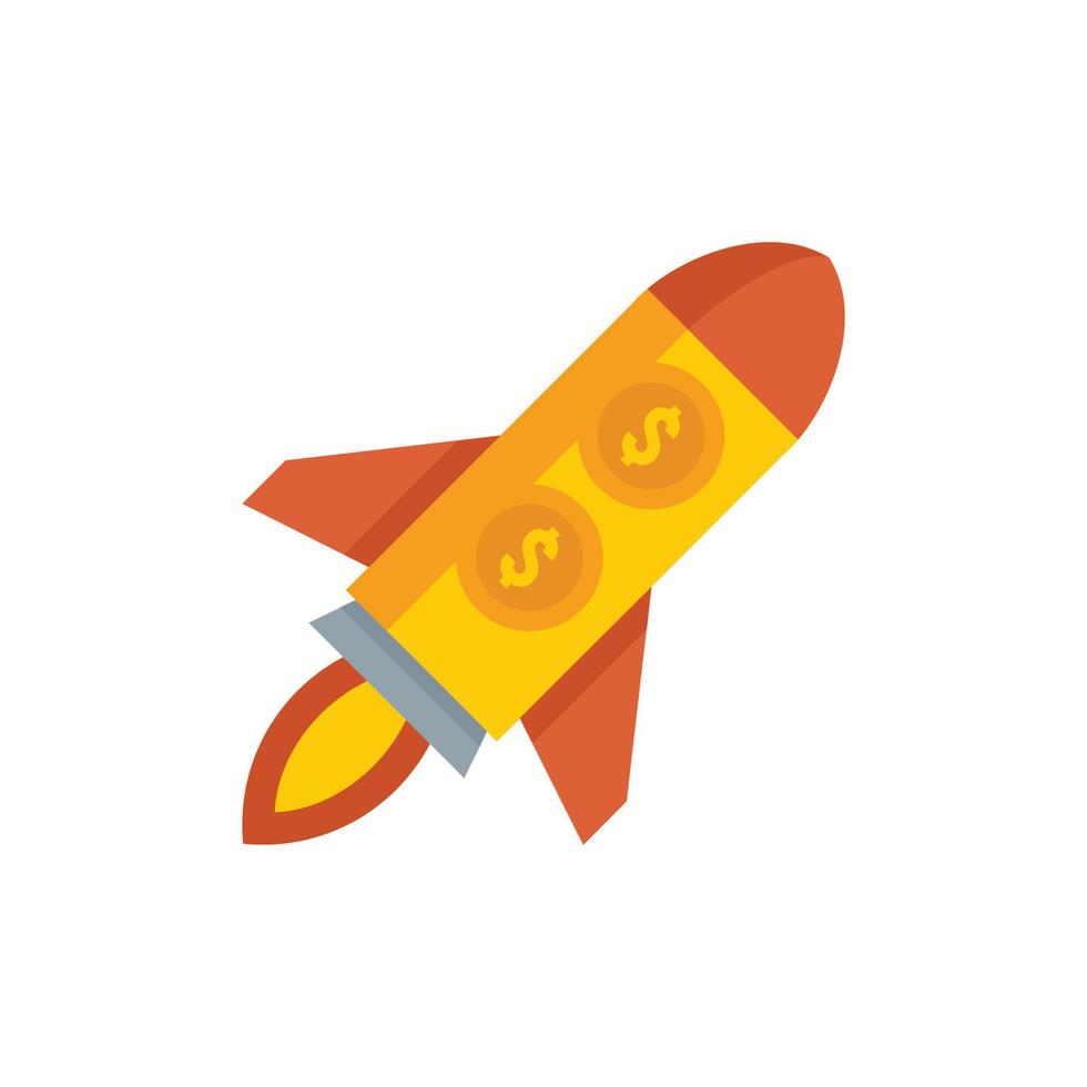 Crowdfunding rocket icon flat isolated vector