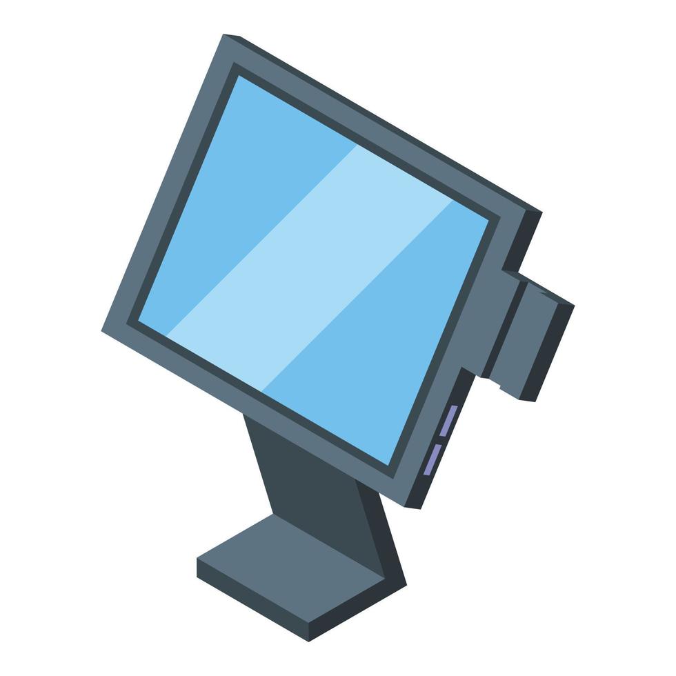 Touch display icon isometric vector. Cash screen vector