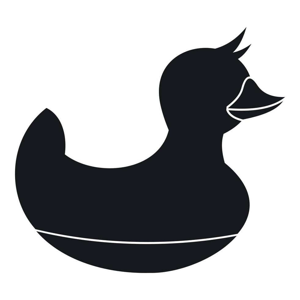 Black duck toy icon, simple style vector